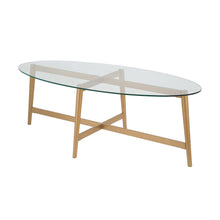 Gold Glass Oval Coffee Table 50