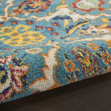 6' X 9' Blue Floral Power Loom Area Rug