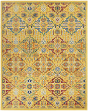 7' X 10' Yellow Floral Power Loom Area Rug