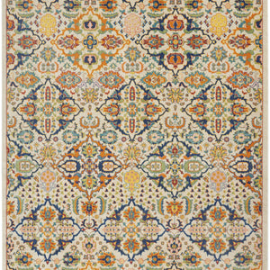 8' X 10' Ivory Floral Power Loom Area Rug