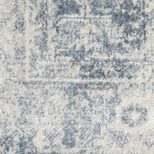 7' X 9' Blue Oriental Power Loom Distressed Washable Area Rug