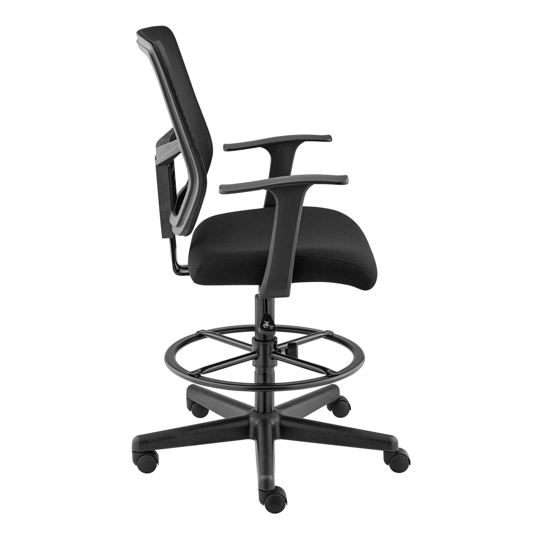 Black Polyester Blend Seat Swivel Adjustable Task Chair Mesh Back Steel Frame