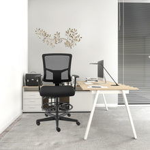 Black Polyester Blend Seat Swivel Adjustable Task Chair Mesh Back Steel Frame