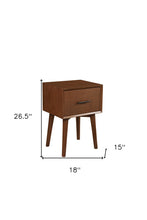 Brown Wood End Table With Drawer 27