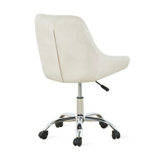 Ivory Tufted Velvet Swivel Adjustable Height Office Desk Chair