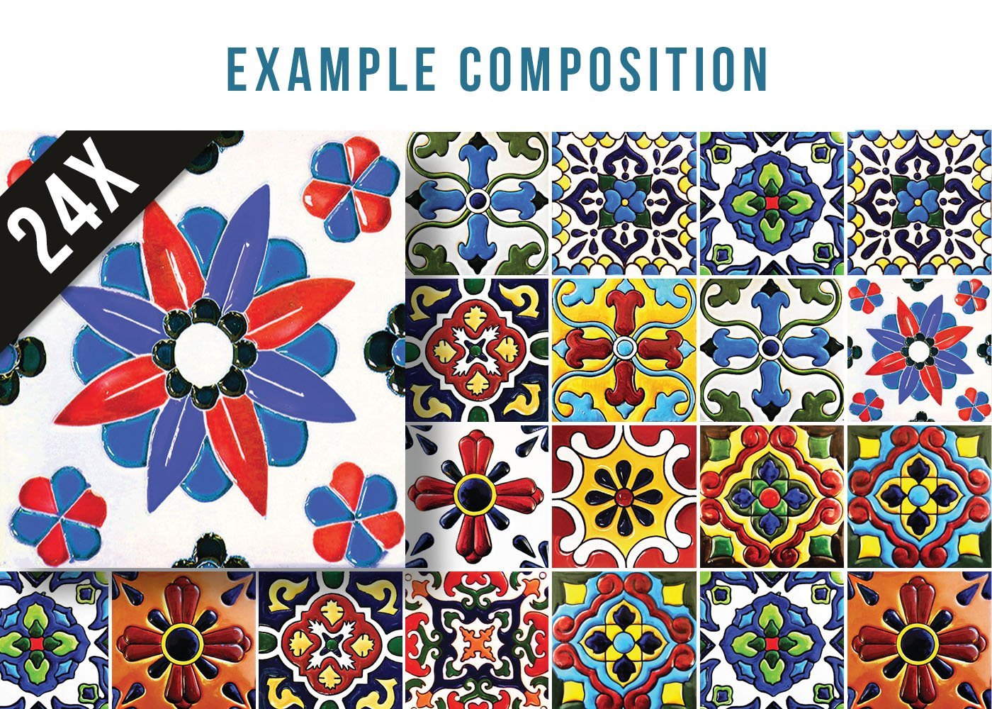 6" x 6" Festival Brights Mosaic Peel and Stick Removable Tiles