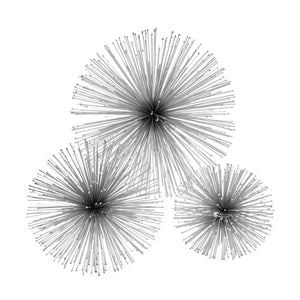 Silver Iron Urchin Small Sphere - 6" x 6" x 6"