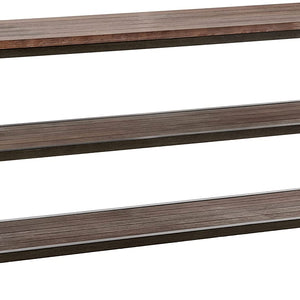 60" Rustic Weathered Oak Console Storage Table