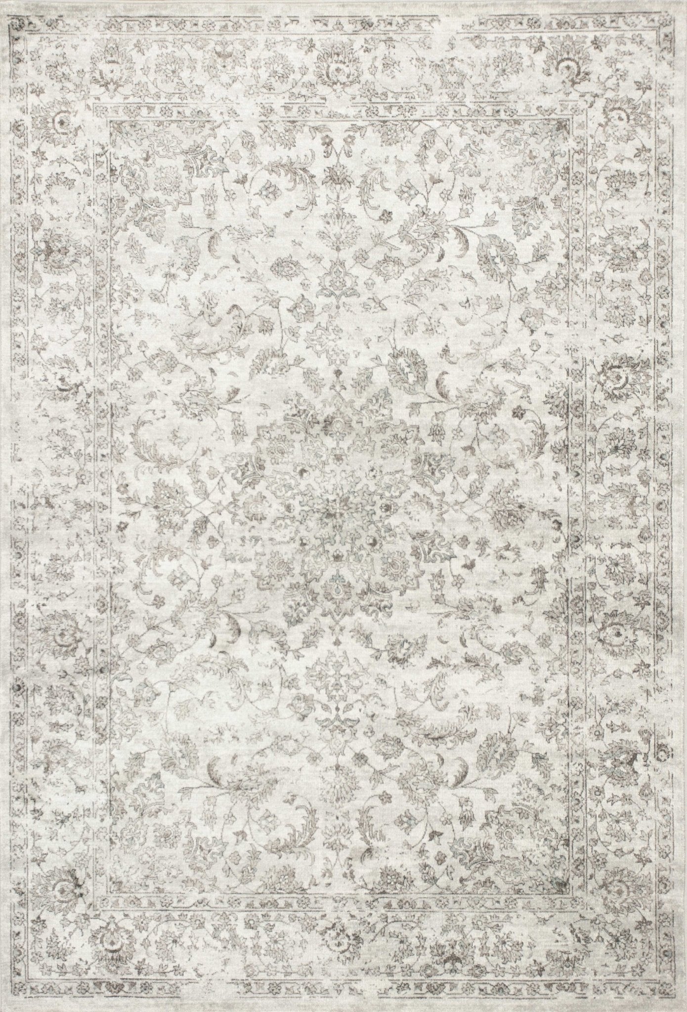 7' x 11' Viscose Silver Area Rug