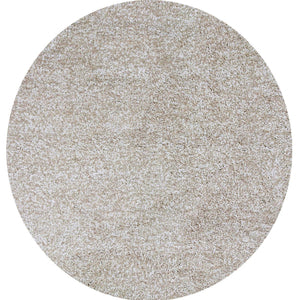 8' Round Polyester Ivory Heather Area Rug
