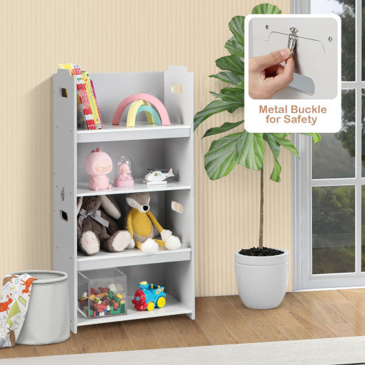 Kids Table and Chairs with Multiple Storage for Learning - Gray 4-in-1