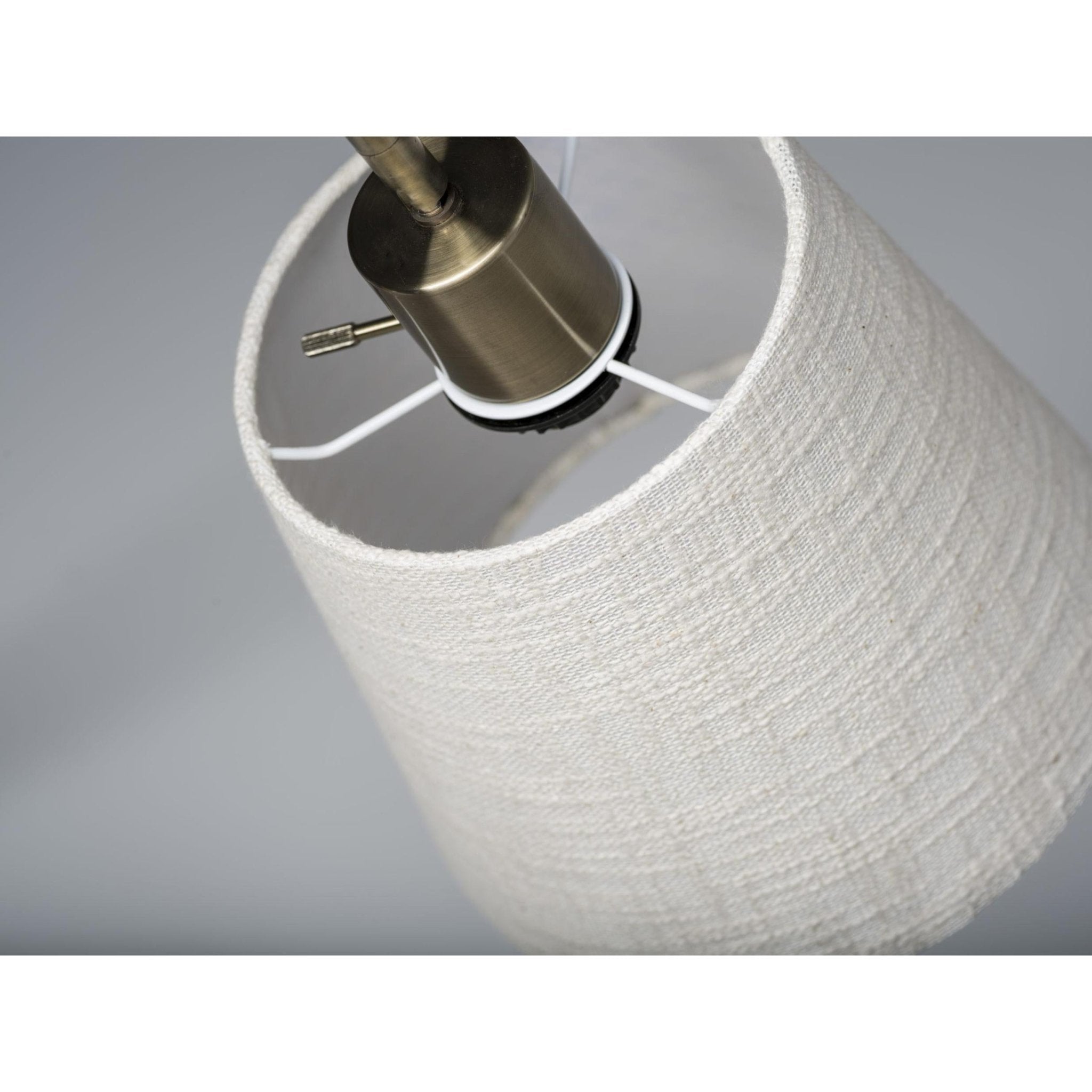 Antique Brass And Black Metal Desk Lamp With USB Charging Station Wood Base