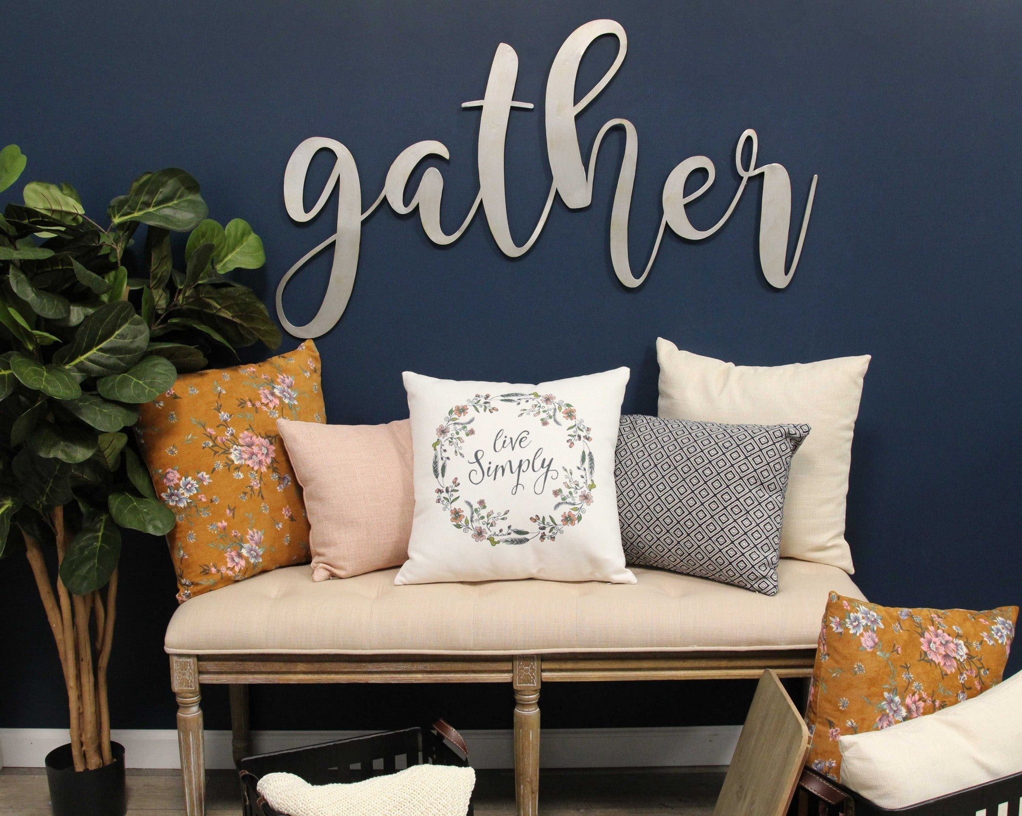 Beige Tweed Square Accent Pillow