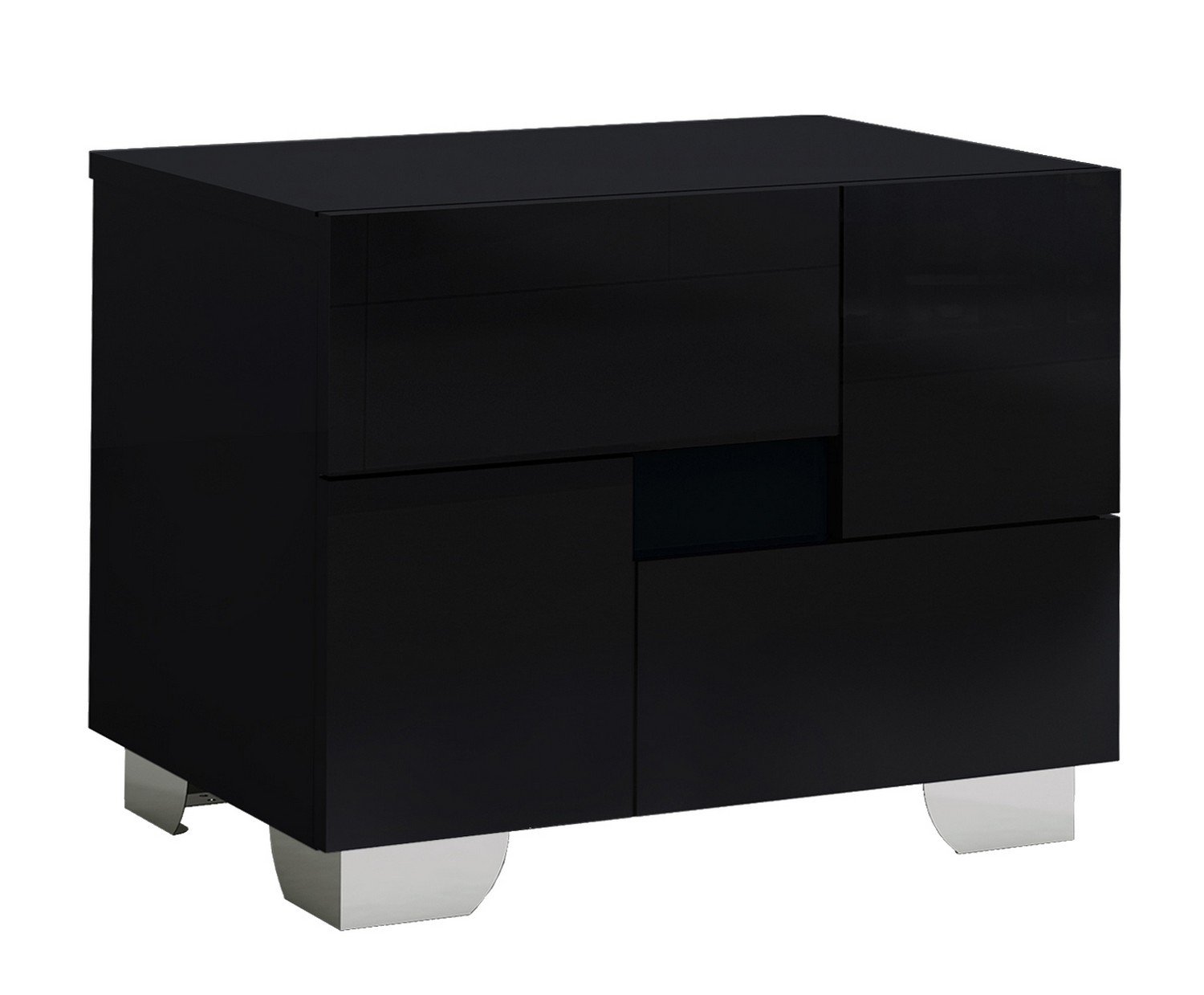 Black Superb High Gloss Table Nightstand 18 Inch