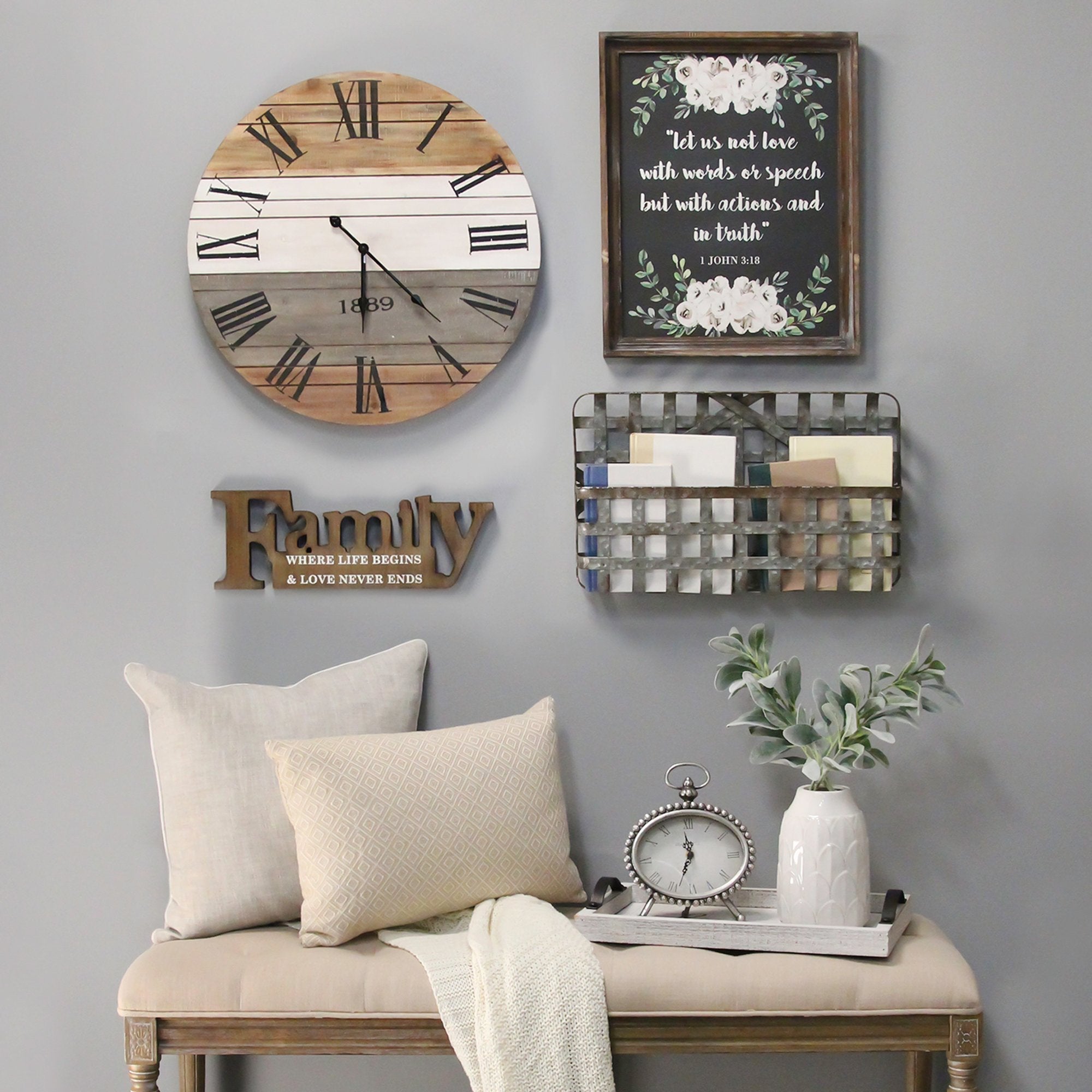 Black Handcrafted Wood Serving Tray