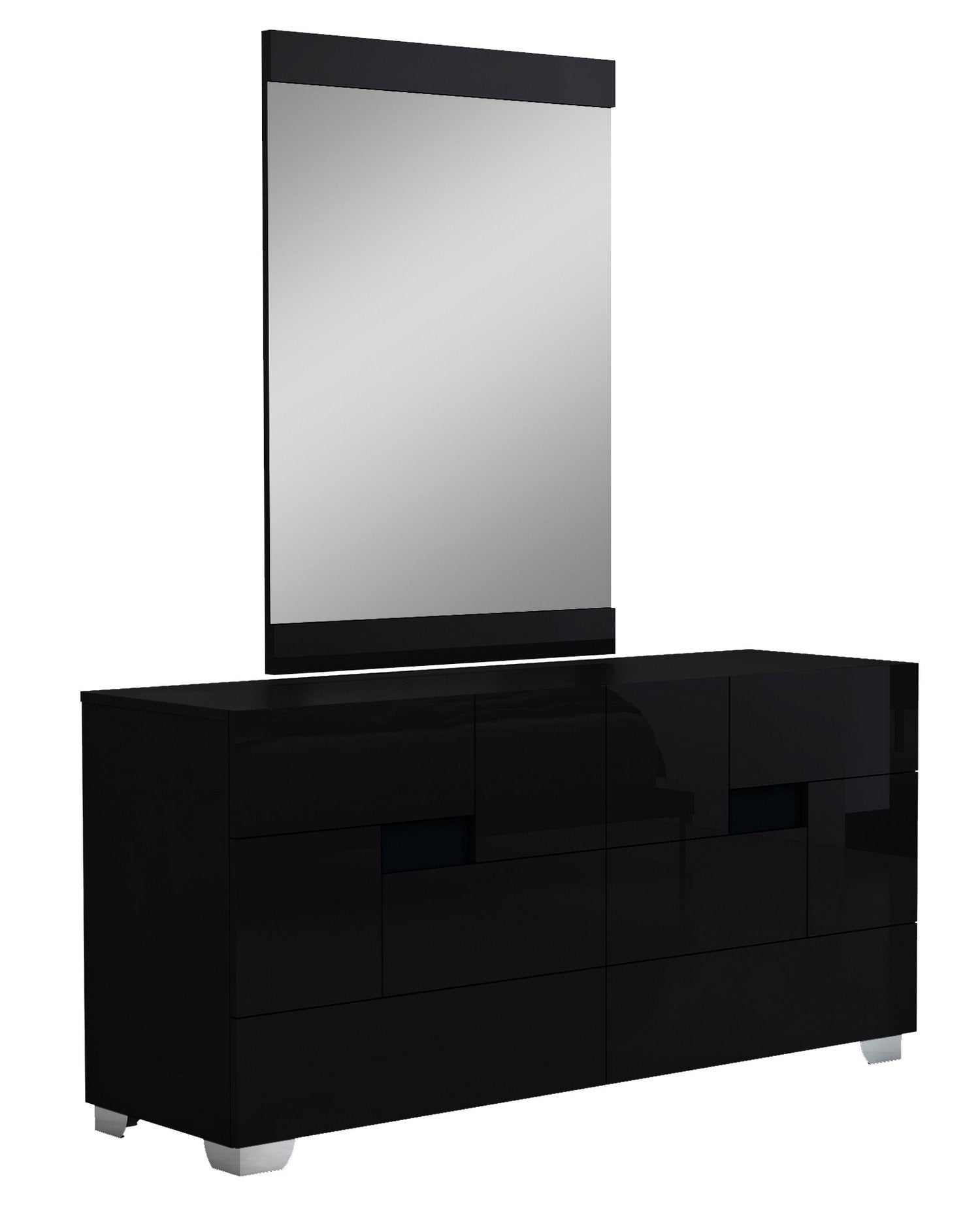 Black Inch Superb High Gloss Bedroom Dresser