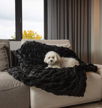 Black Premier Luxury Super Soft Faux Fur Plush Throw Blanket