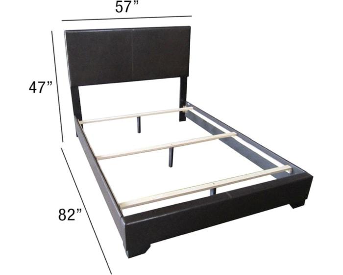 Black Pu Full Panel Bed