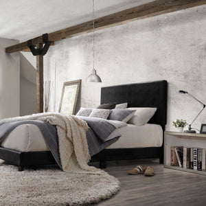 Black Pu Queen Bed