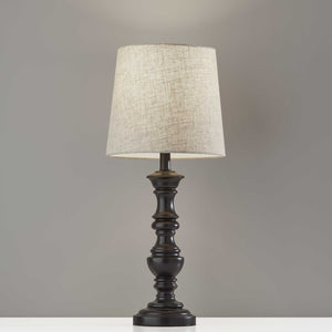 Black Sculpted Traditional Light Table Lamp, Set of 2