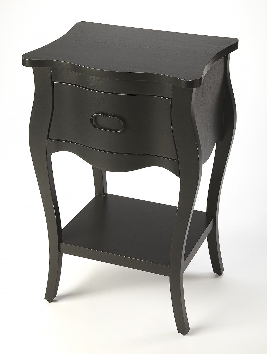 Black Single Storage Drawer Modern Bedside Furniture Nightstand