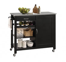 Black Stainless Steel Classic Style Kitchen Island