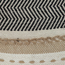 Black White and Tan Textured Pillow