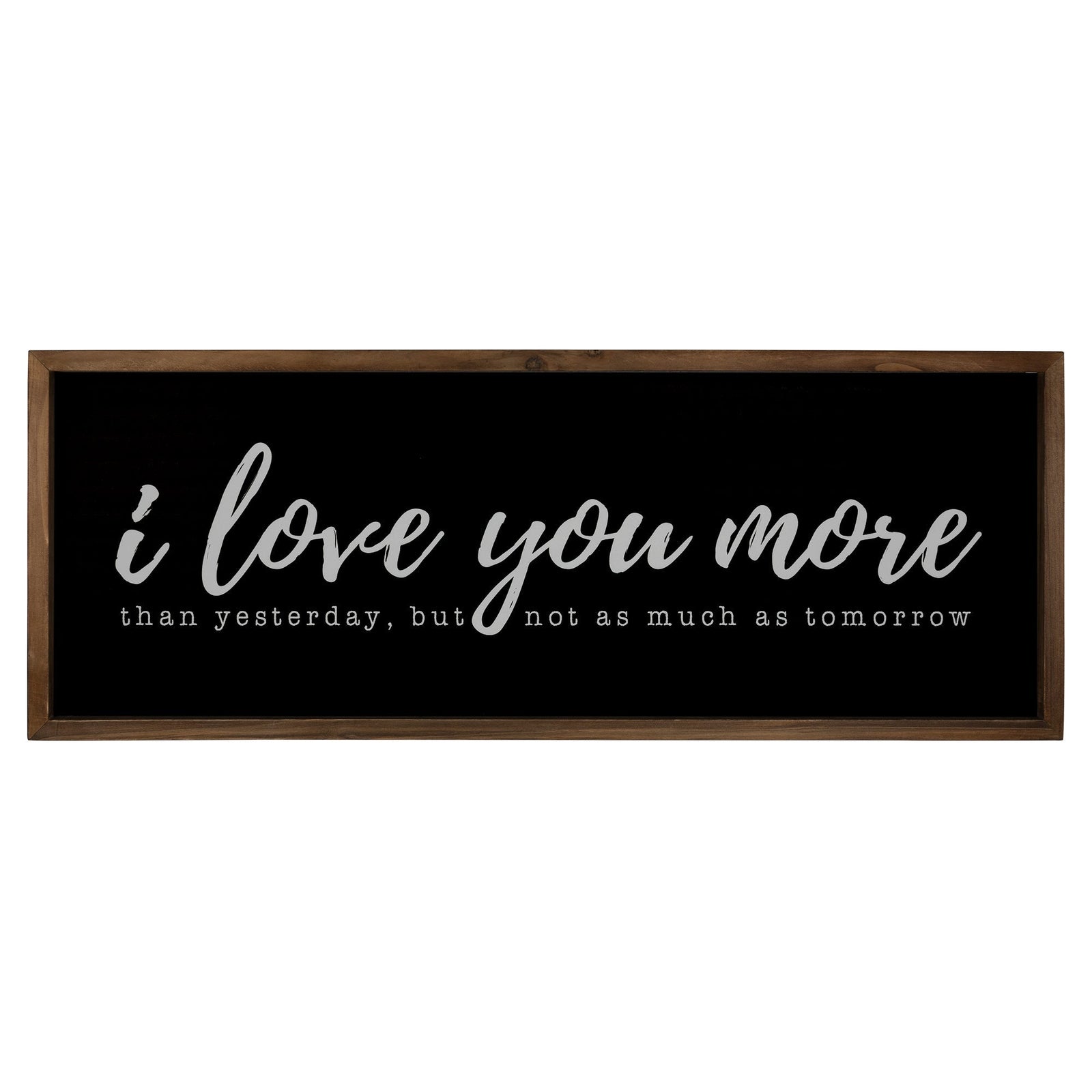 Black & White 'I Love You More' Vintage Wall Art