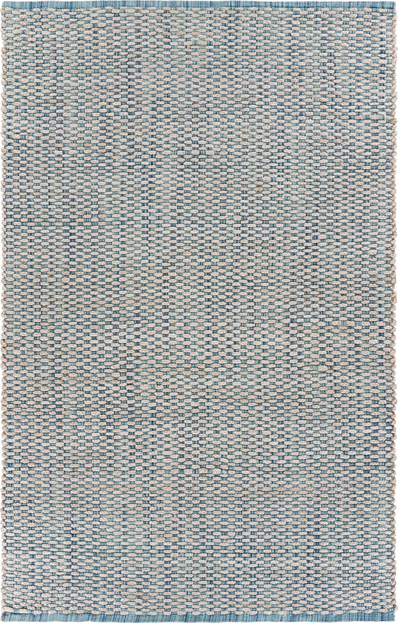 Blue & Beige Toned Modern Floor Mat Decorative Area Rug, 5 x 8 Feet