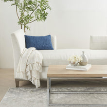 Blue Chunky Braid Lumbar Pillow