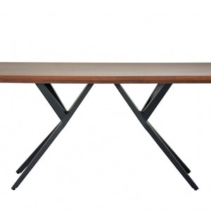Brown Black Wood Metal Console
