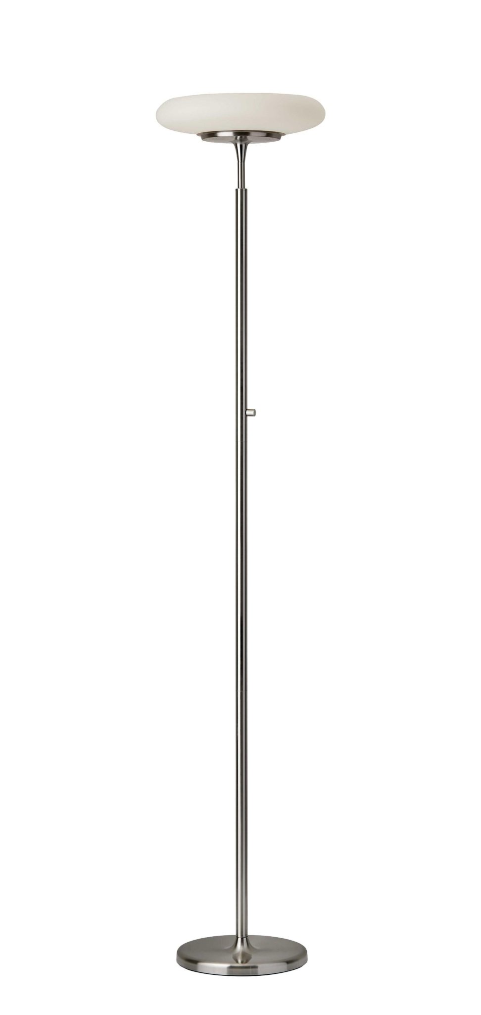 Brushed Steel Metal Frosted Tube Glass Shade Modern Home LED Light Standing Torchiere