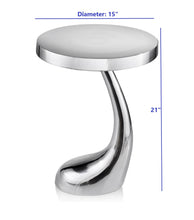 Buffed Aluminum Curve Side End Table