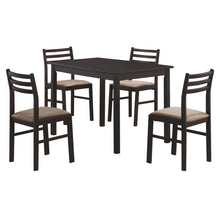 Cappuccino Beige Solid Wood Foam Polyester Blend Contemporary Home Furniture Table And Chairs Dining Set, Set Of 5