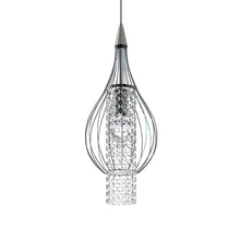 Chrome Finish Crystal Xyza Modern Hanging Light Chandelier Lamp, 7.5 Inch