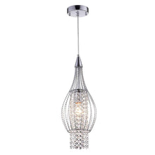 Chrome Finish Crystal Xyza Modern Hanging Light Chandelier Lamp, 7.5 Inch