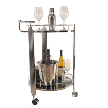 Chrome Round 2 Tier Serving Trolley Cart