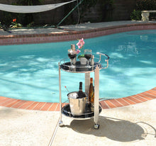 Chrome Round 2 Tier Serving Trolley Cart