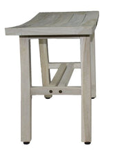 Contemporary Teak Shower Stool or Bench in Whitewash Finish