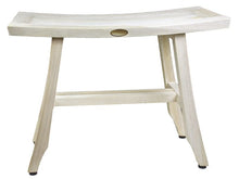 Contemporary Teak Shower Stool or Bench in Whitewash Finish