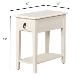 Cottage White Wooden Magazine Rack Side Table