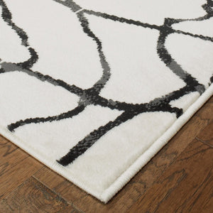 Cream And Black Berber Pattern Modern Decorative Area Rug - 8 x 10 Feet