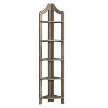 Dark Taupe Corner Accent Shelf Bookcase