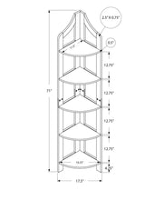 Dark Taupe Corner Accent Shelf Bookcase