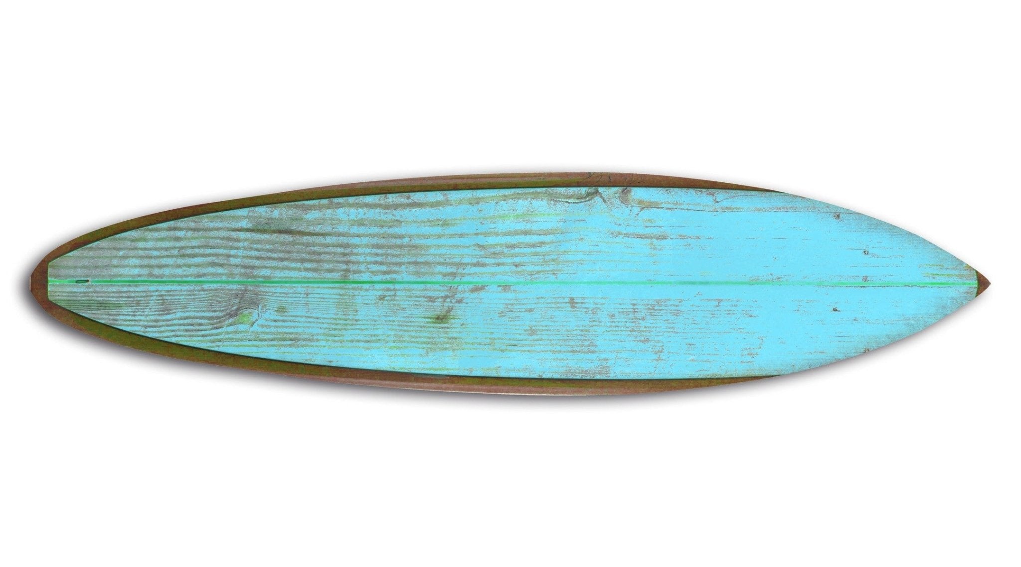 Distressed & Rustic Aqua Surfboard Wood Panel Wall Art