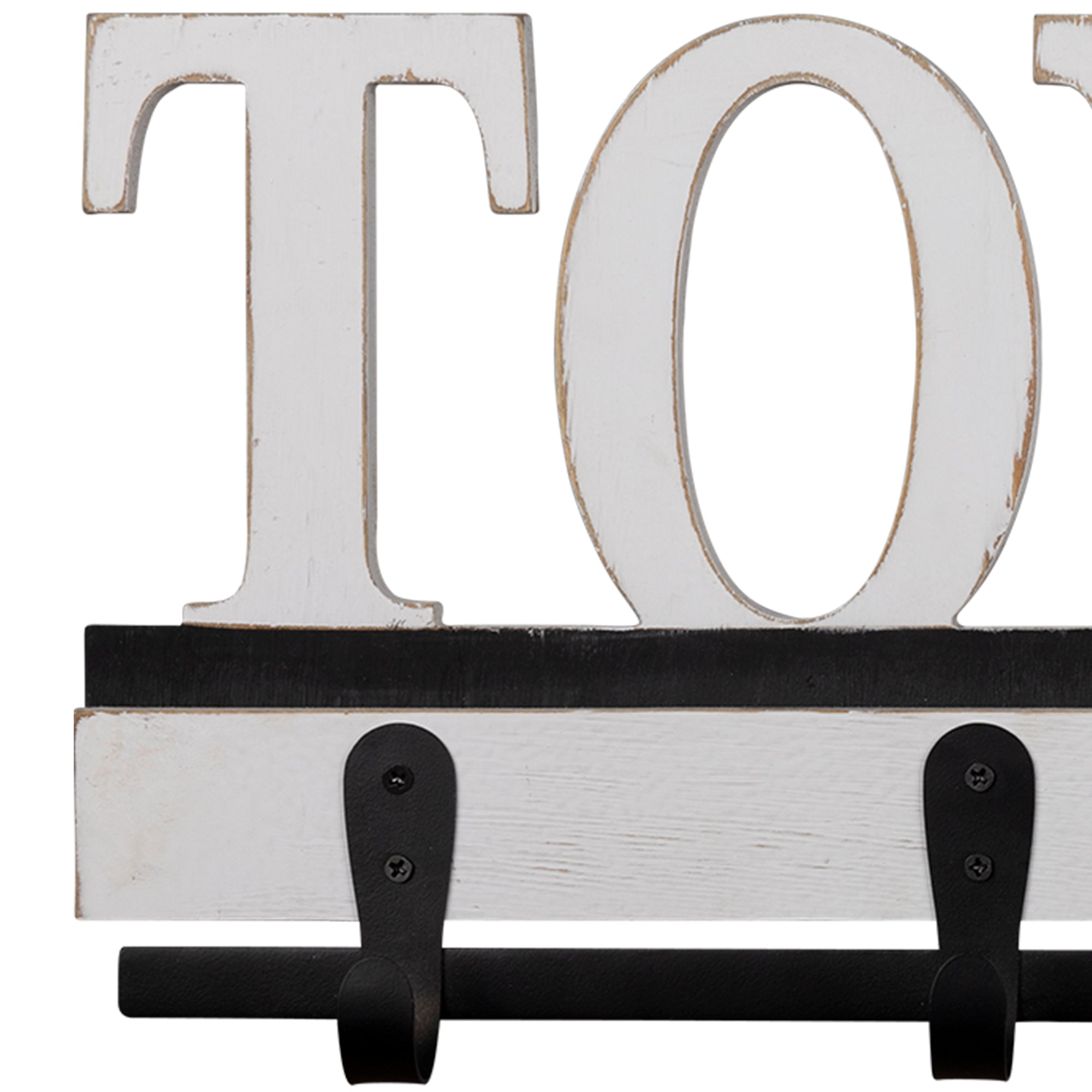 Distressed White Towels Wall Hooks