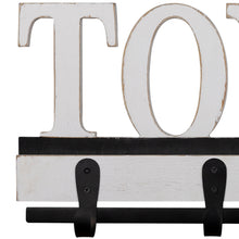 Distressed White Towels Wall Hooks