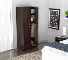 Espresso Finish Wood Wardrobe with Two Doors