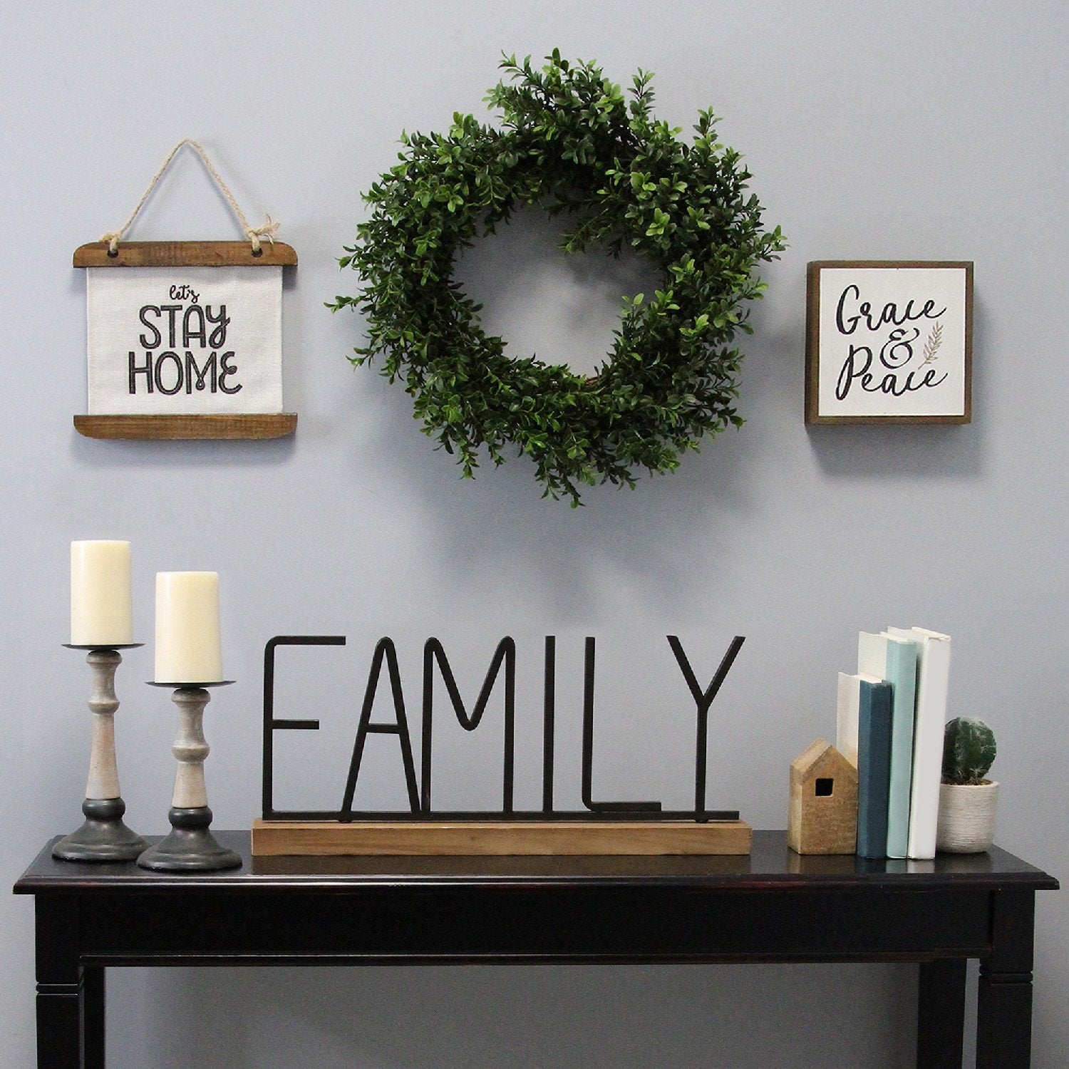 "Family" Metal Wood Tabletop