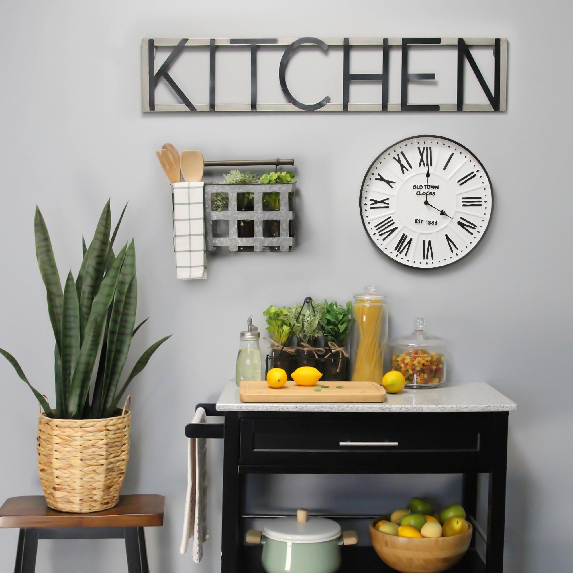 Galvanized Handcrafted Metal Wall Decor Hanging Basket